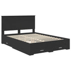 Bed Frame with Headboard Black 160 x 200 cm Engineered Wood