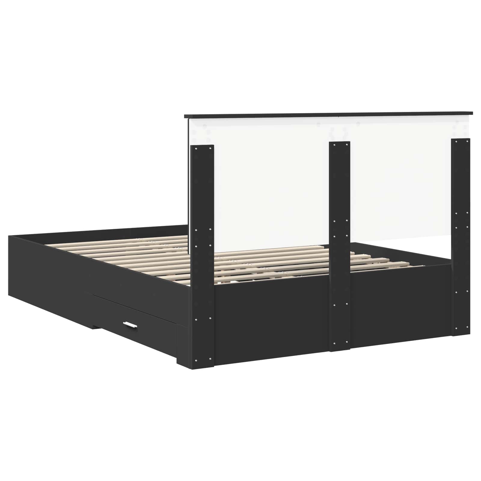 Bed Frame with Headboard Black 160 x 200 cm Engineered Wood