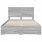 Bed Frame with Drawer Grey Sonoma 150 x 200 cm Engineered Wood