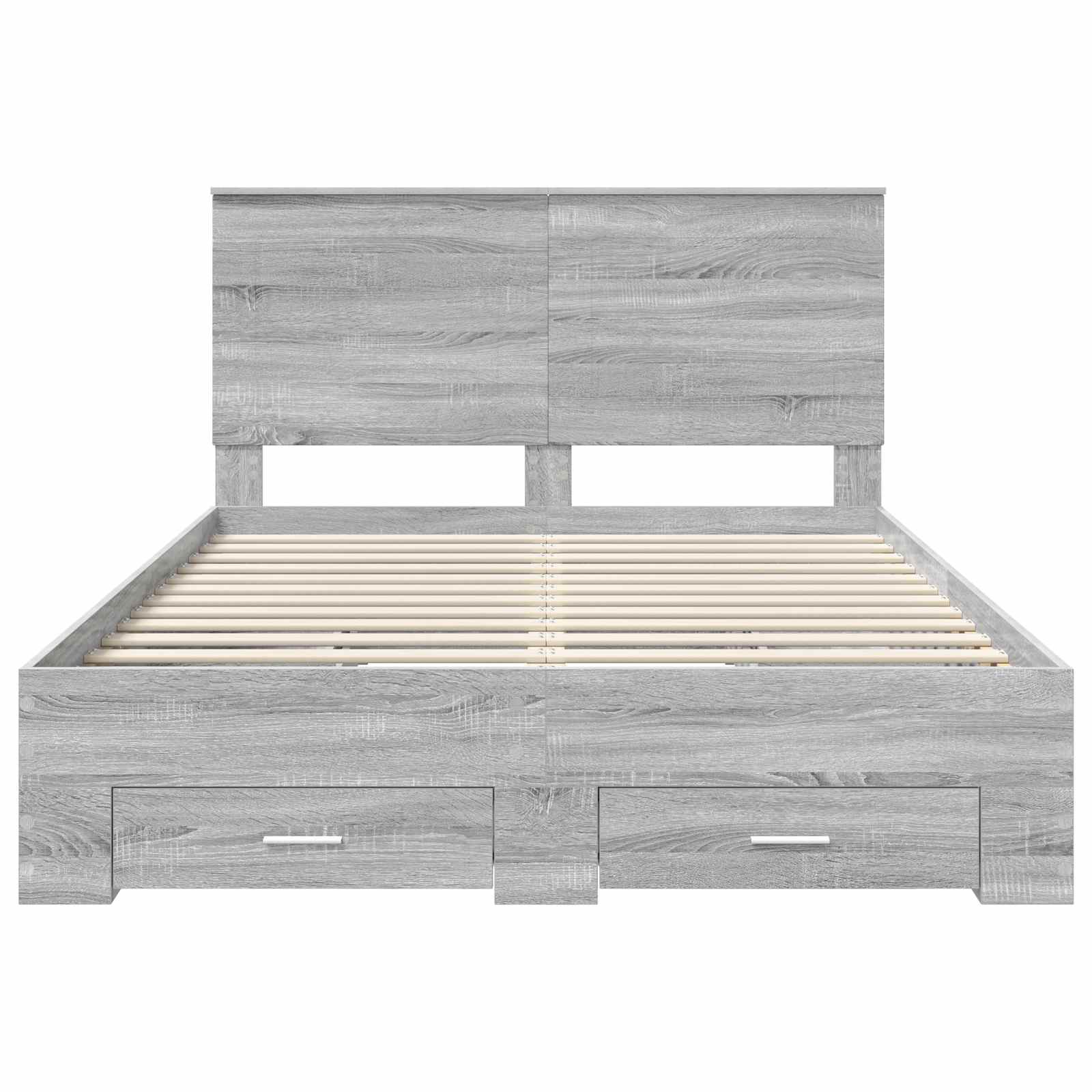 Bed Frame with Drawer Grey Sonoma 150 x 200 cm Engineered Wood