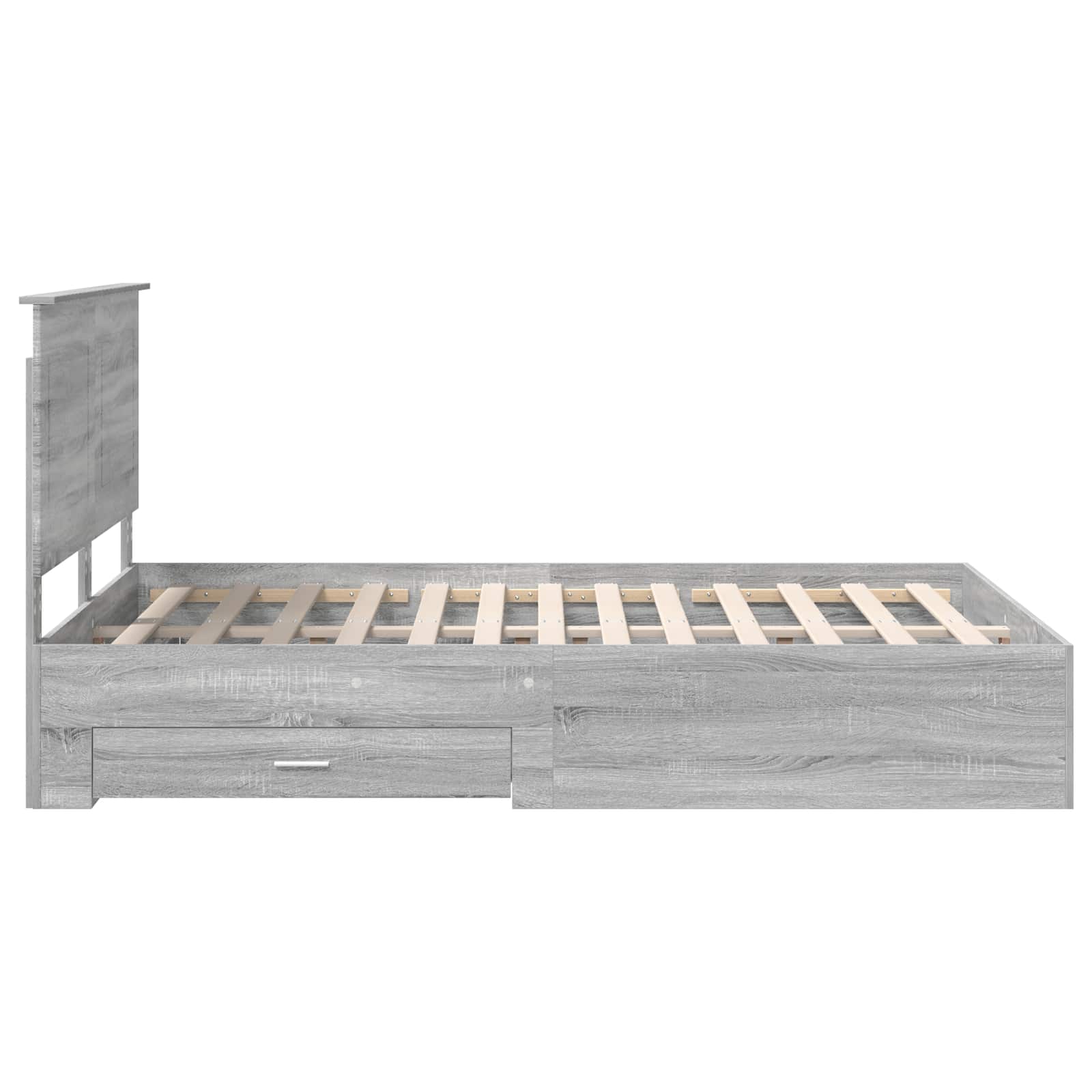 Bed Frame with Drawer Grey Sonoma 150 x 200 cm Engineered Wood