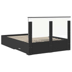 Bed Frame with Headboard Black 140 x 190 cm Engineered Wood