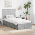 Bed Frame Concrete Grey 100 x 200 cm Engineered Wood