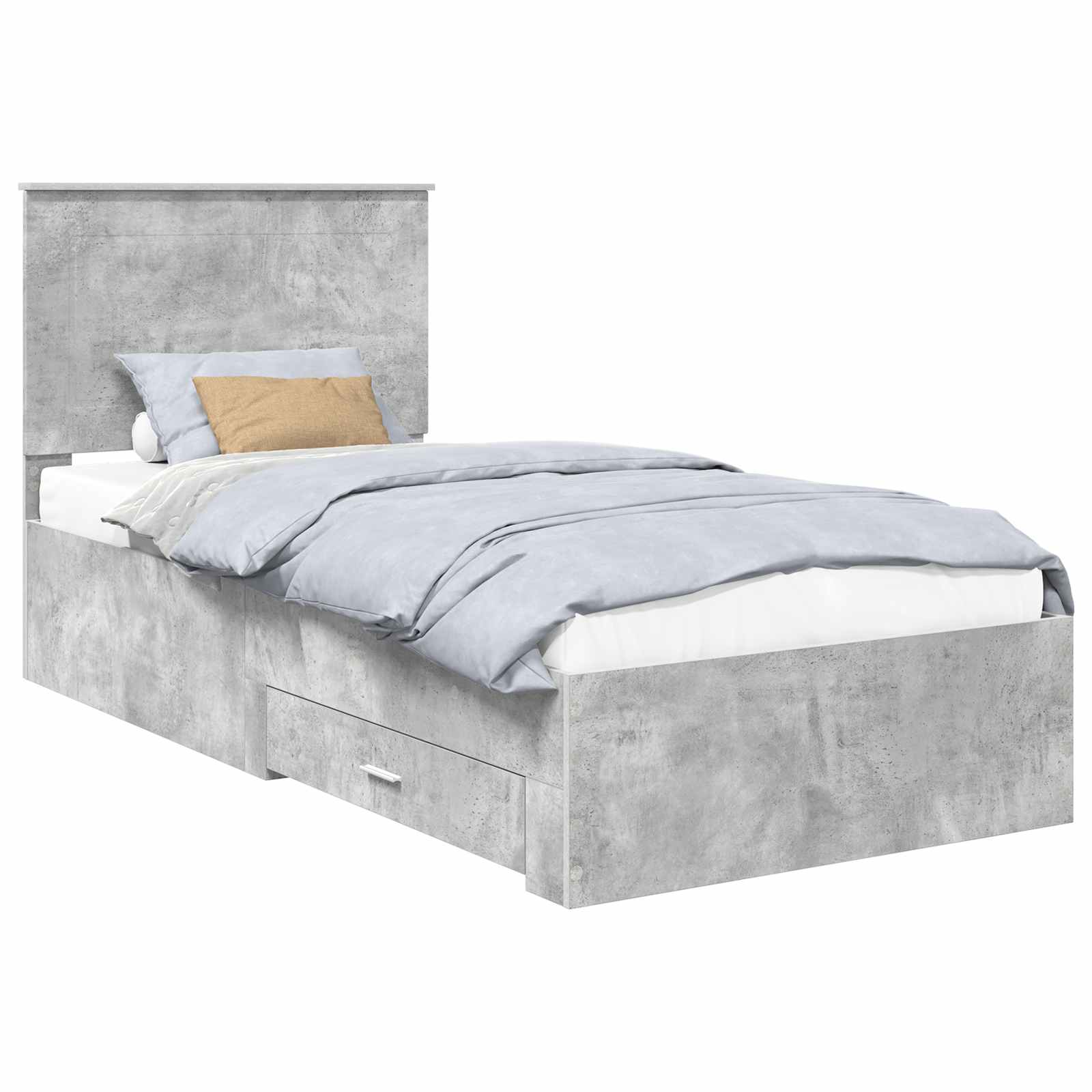 Bed Frame Concrete Grey 100 x 200 cm Engineered Wood