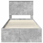 Bed Frame Concrete Grey 100 x 200 cm Engineered Wood