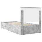 Bed Frame with Drawer Concrete Grey 90 x 190 cm Engineered Wood