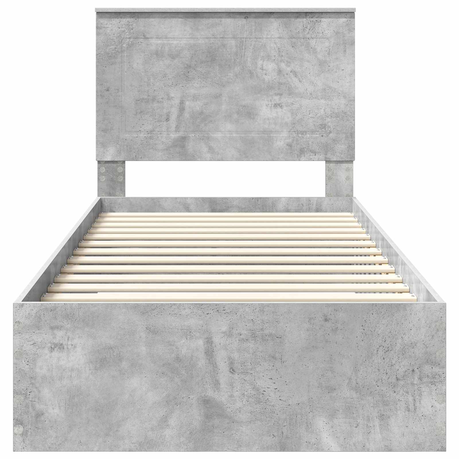 Bed Frame with Drawer Concrete Grey 90 x 190 cm Engineered Wood