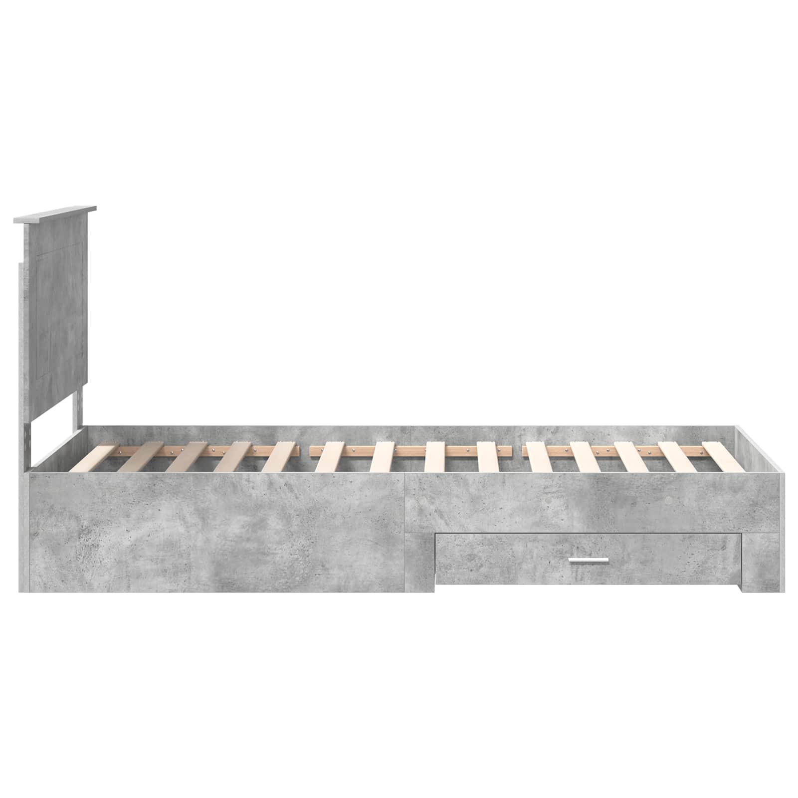 Bed Frame with Drawer Concrete Grey 90 x 190 cm Engineered Wood