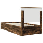 Bed Frame with Headboard Smoked Oak 90 x 200 cm Engineered Wood