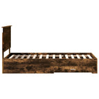 Bed Frame with Headboard Smoked Oak 90 x 200 cm Engineered Wood