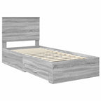 Bed Frame with Drawer Grey Sonoma 90 x 200 cm Engineered Wood