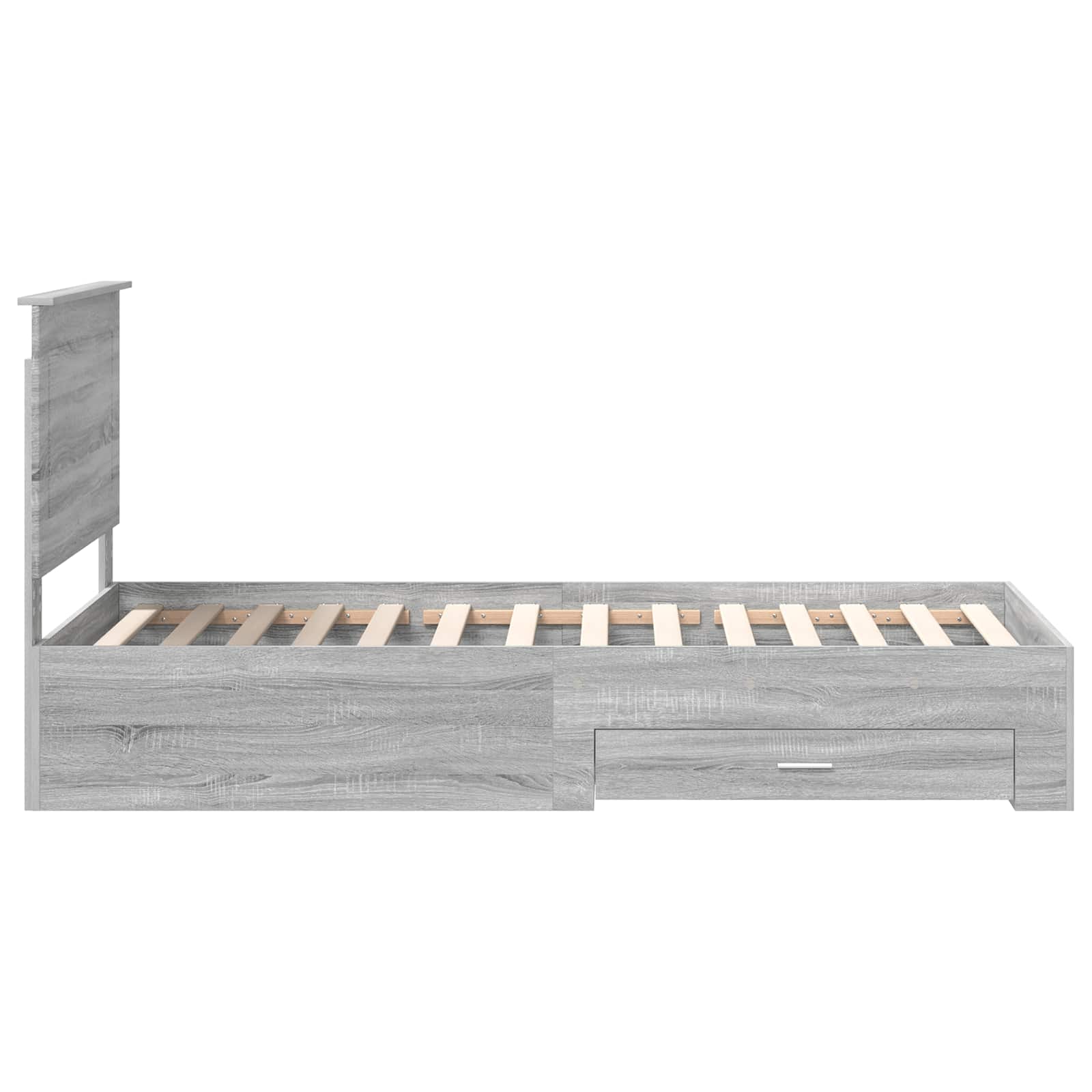 Bed Frame with Drawer Grey Sonoma 90 x 200 cm Engineered Wood
