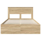 Bed Frame with Mattress Sonoma Oak 150 x 200 cm Solid Pine Wood