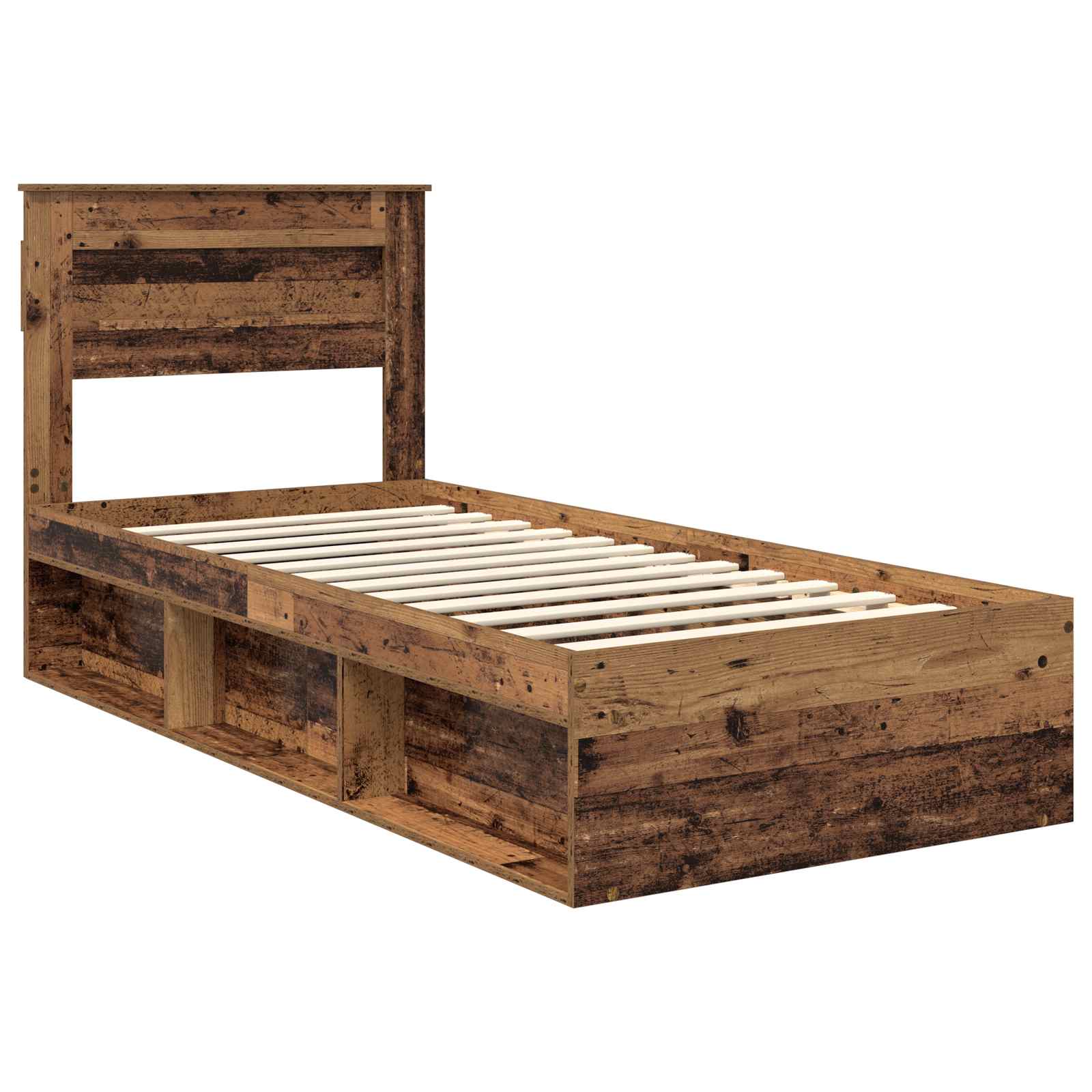 Bed Frame with Headboard Old Wood 90 x 190 cm Solid Pine Wood