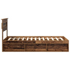 Bed Frame with Headboard Old Wood 90 x 190 cm Solid Pine Wood