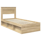 Bed Frame with Mattress Sonoma Oak 90 x 200 cm Solid Pine Wood