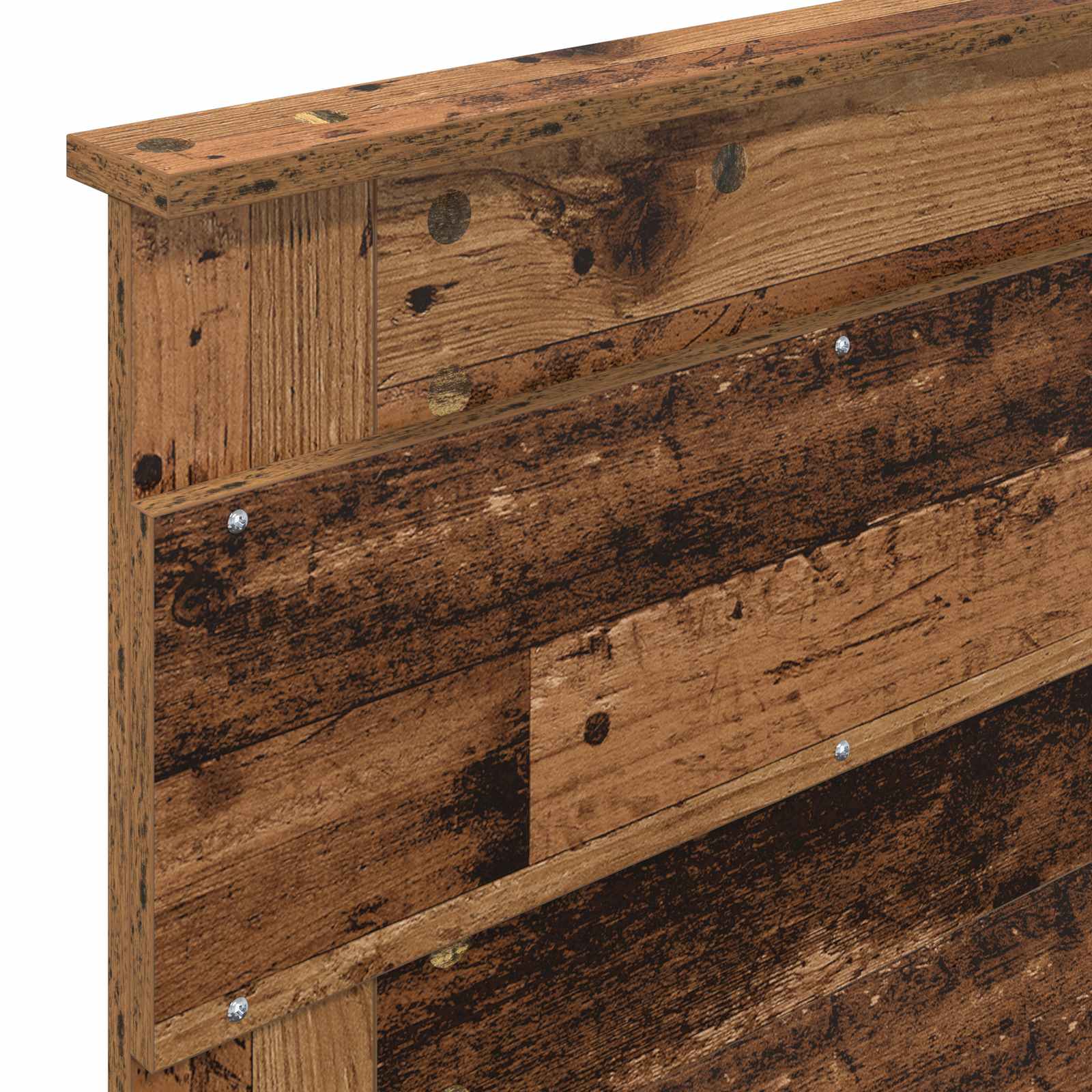 Bed Frame with Headboard Old Wood 90 x 200 cm Solid Pine Wood