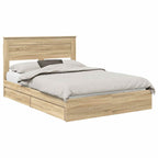Storage Bed with Drawer Sonoma Oak 150 x 200 cm Engineered Wood