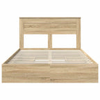 Storage Bed with Drawer Sonoma Oak 150 x 200 cm Engineered Wood