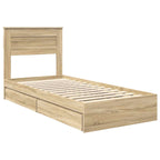 Storage Bed with Drawer Sonoma Oak 90 x 200 cm Engineered Wood