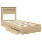Storage Bed with Drawer Sonoma Oak 90 x 200 cm Engineered Wood