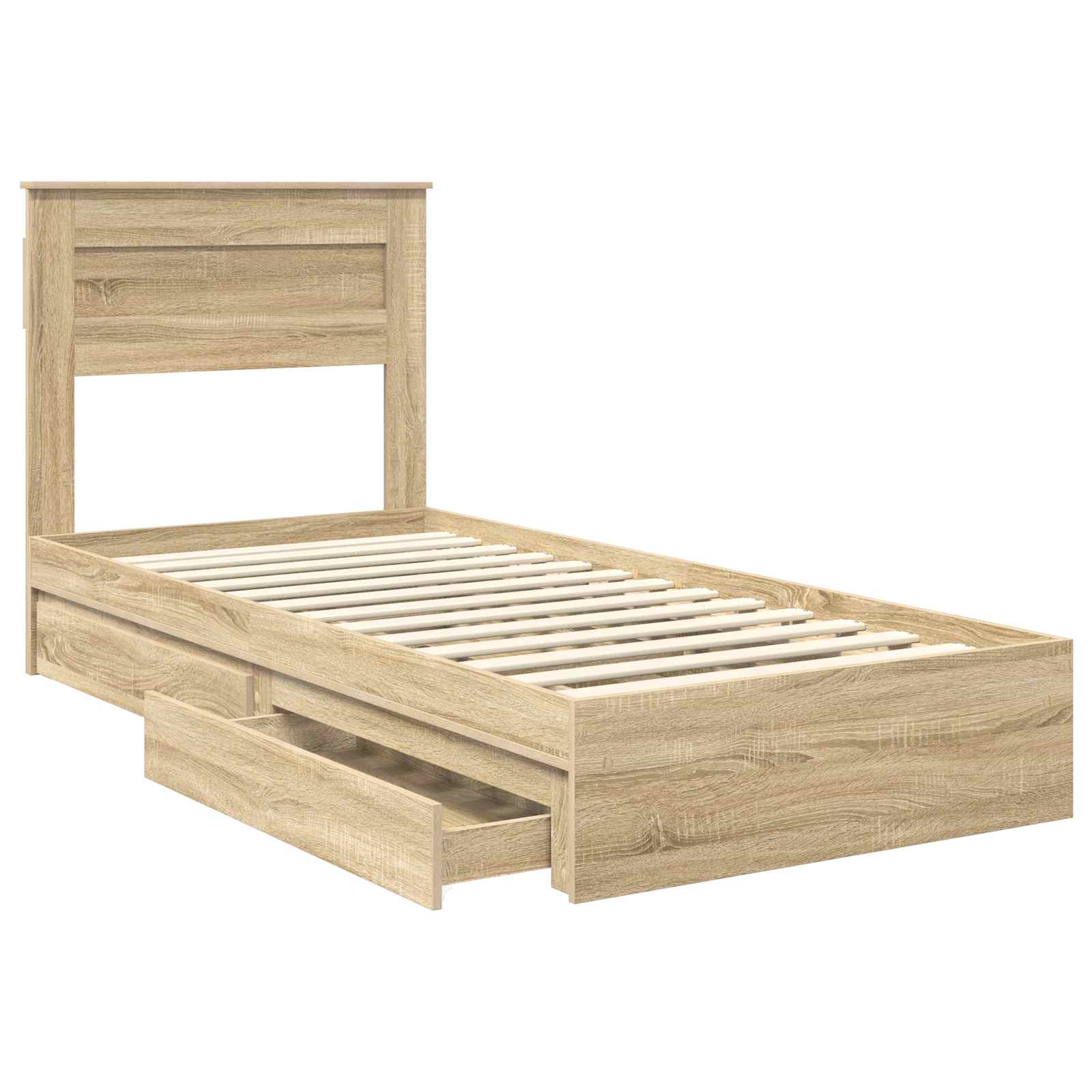 Storage Bed with Drawer Sonoma Oak 90 x 200 cm Engineered Wood