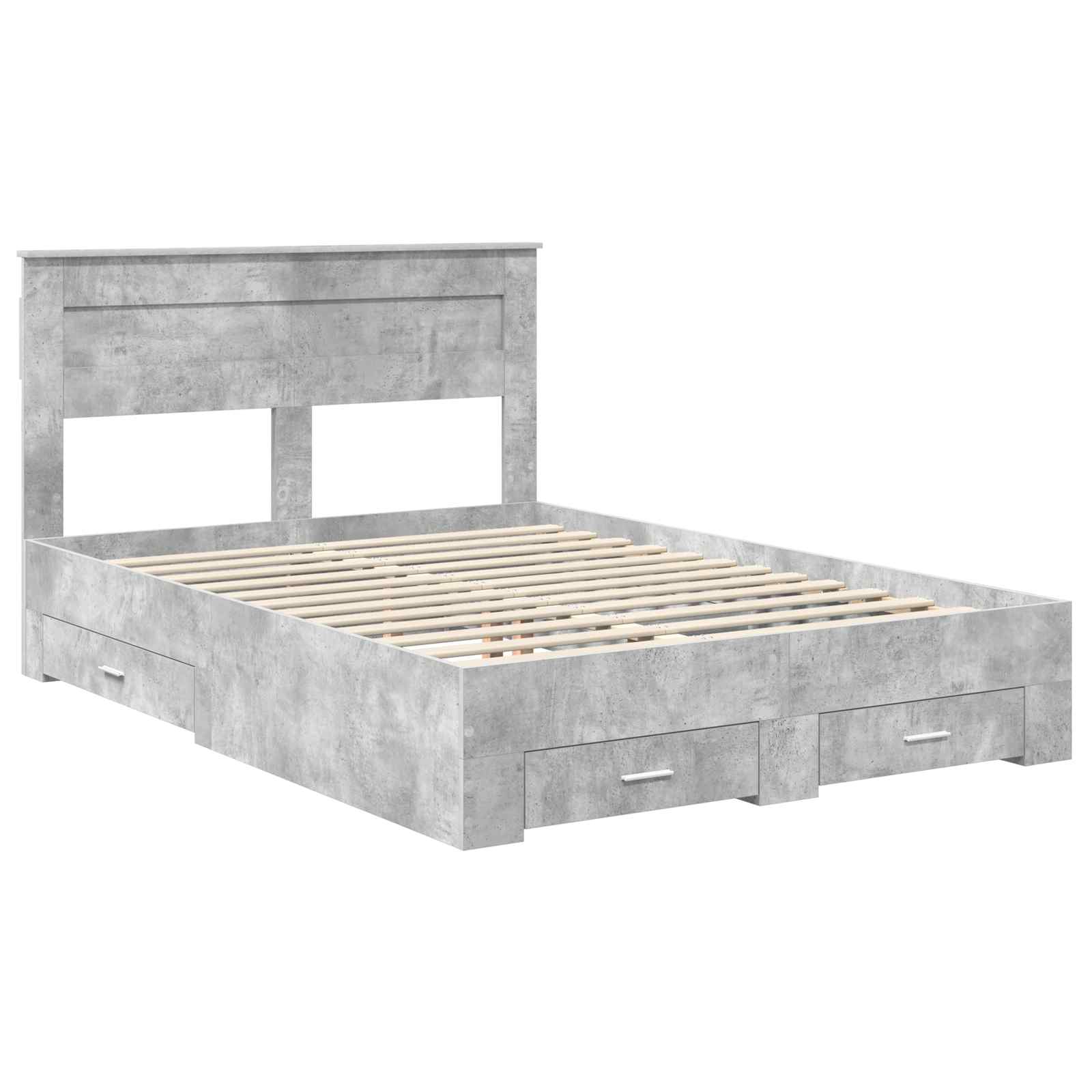 Bed Frame with Drawer with Headboard Manual Engineered Wood