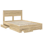 Bed Frame with Drawer with Headboard Manual Engineered Wood