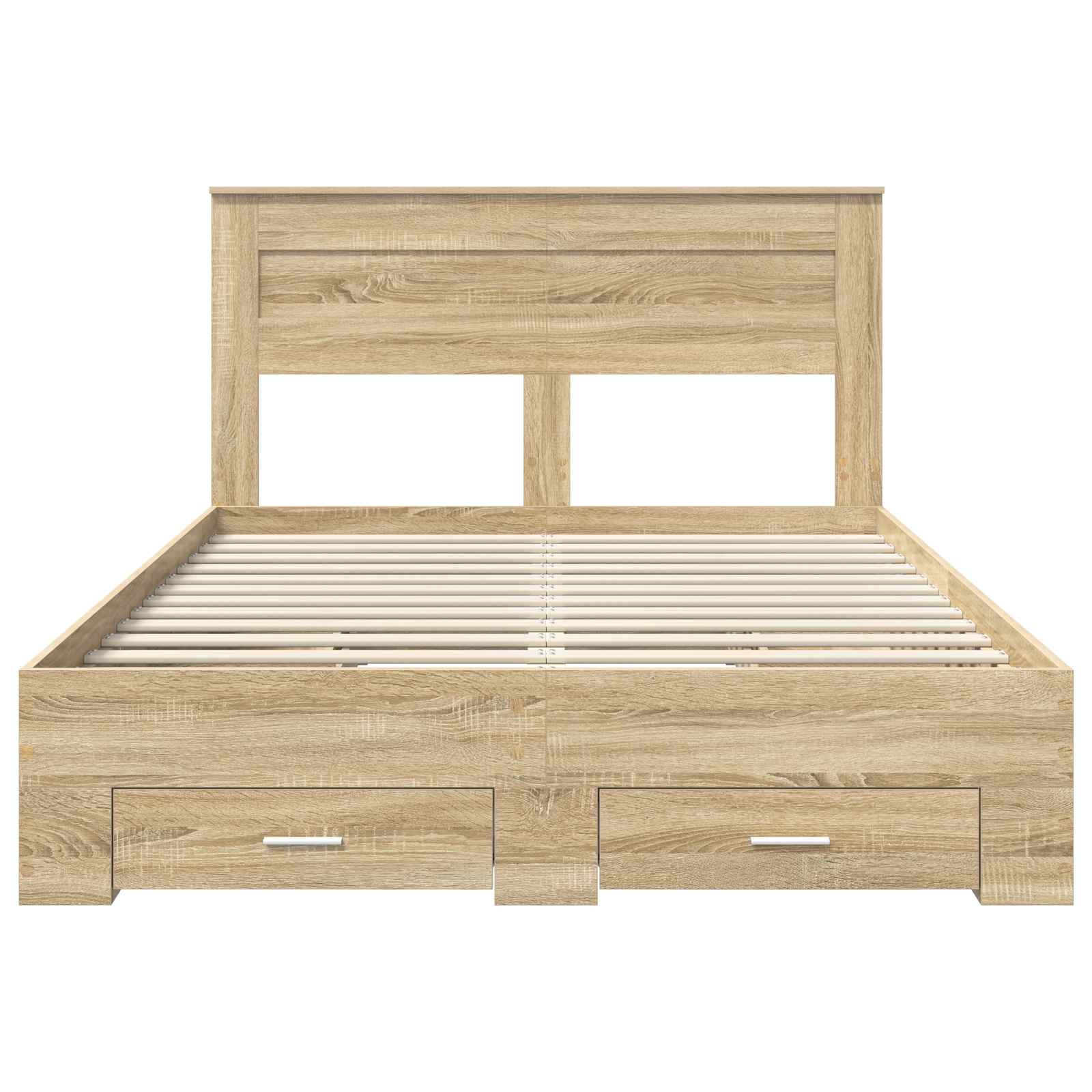 Bed Frame with Drawer with Headboard Manual Engineered Wood