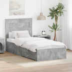 Bed Frame with Drawer Concrete Grey 90 x 190 cm Engineered Wood