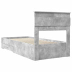 Bed Frame with Drawer Concrete Grey 90 x 190 cm Engineered Wood