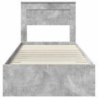 Bed Frame with Drawer Concrete Grey 90 x 190 cm Engineered Wood