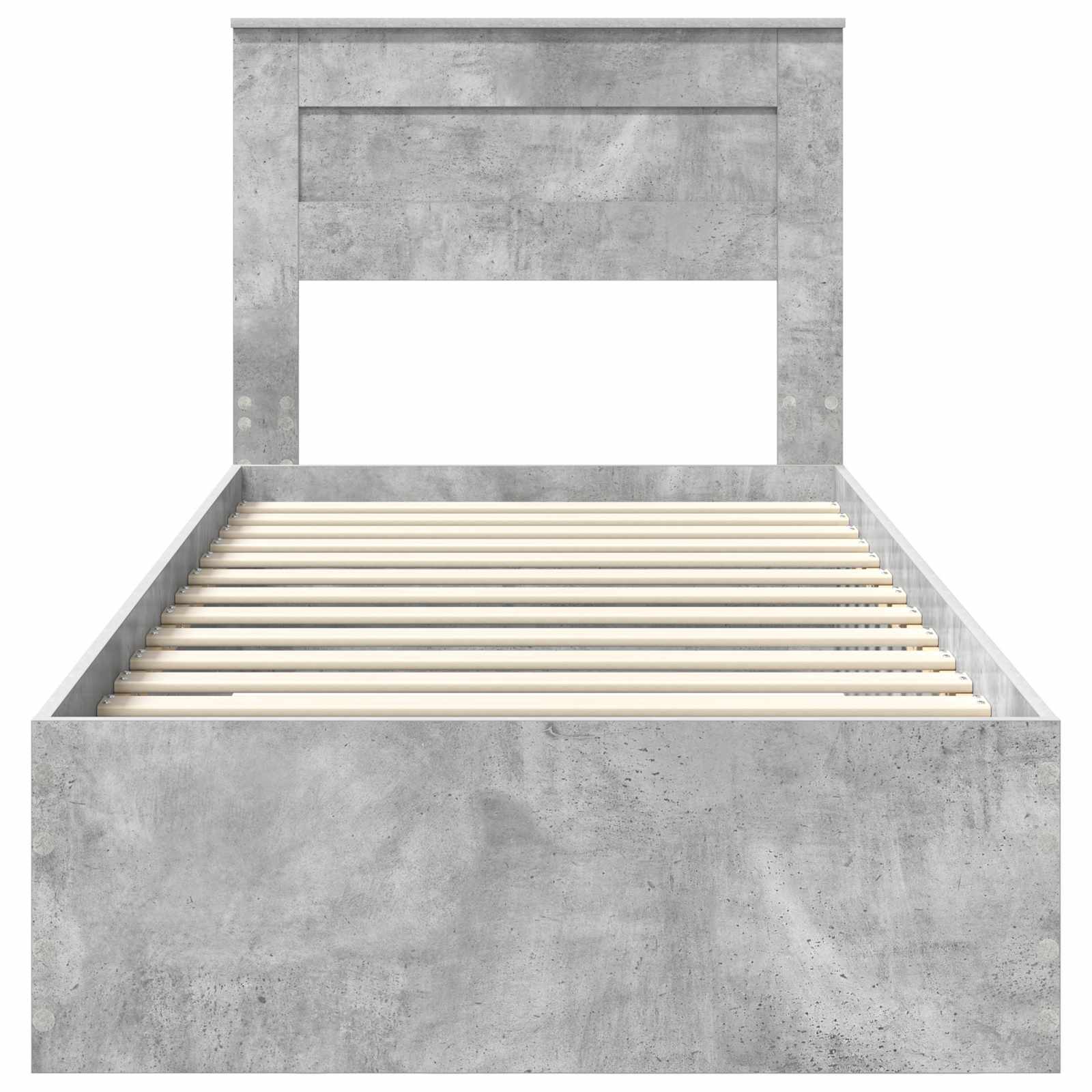 Bed Frame with Drawer Concrete Grey 90 x 190 cm Engineered Wood