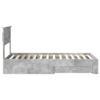 Bed Frame with Drawer Concrete Grey 90 x 190 cm Engineered Wood