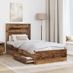 Bed Frame with Drawer with Headboard Manual Engineered Wood