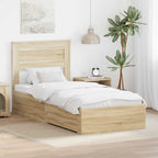 Bed Frame with Drawer with Headboard Manual Engineered Wood