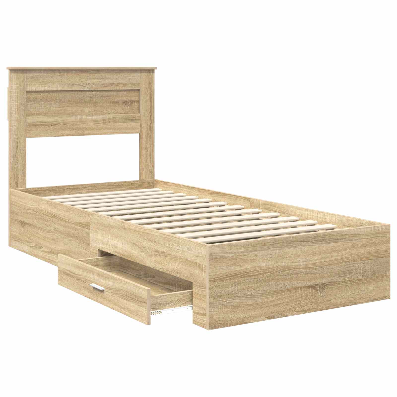 Bed Frame with Drawer with Headboard Manual Engineered Wood