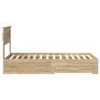 Bed Frame with Drawer with Headboard Manual Engineered Wood