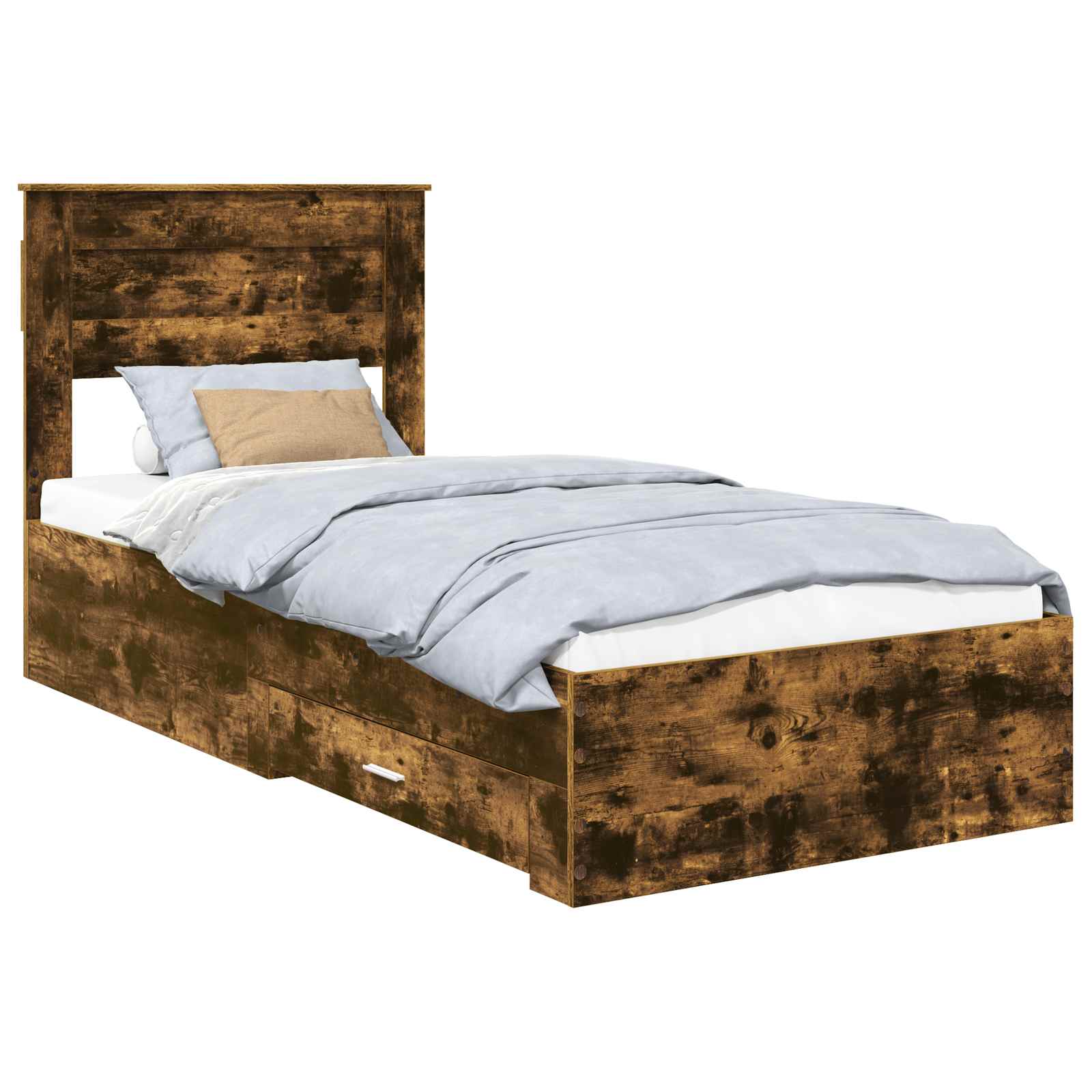 Bed Frame with Drawer with Headboard Manual Engineered Wood