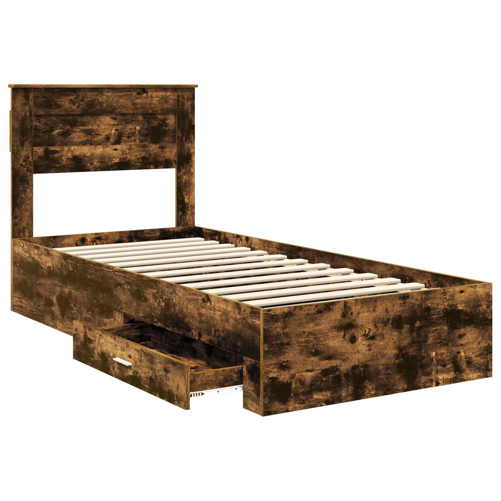 Bed Frame with Drawer with Headboard Manual Engineered Wood