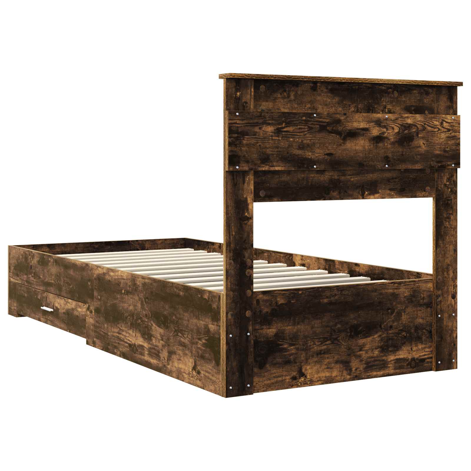 Bed Frame with Drawer with Headboard Manual Engineered Wood