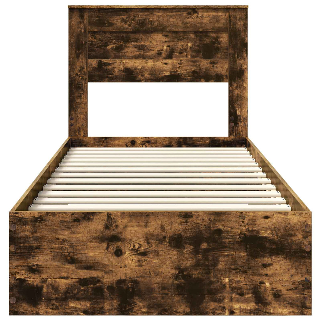 Bed Frame with Drawer with Headboard Manual Engineered Wood