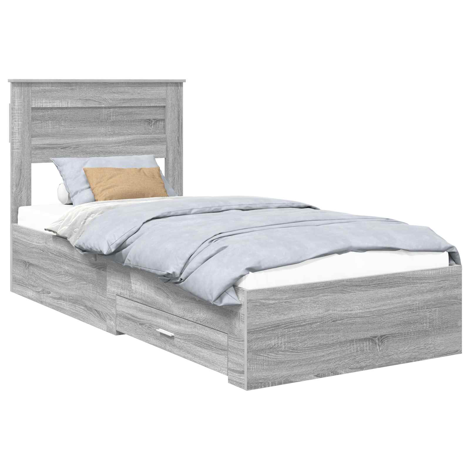 Bed Frame with Drawer with Headboard Manual Engineered Wood