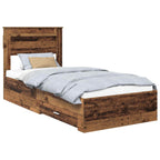Bed Frame with Drawer with Headboard Manual Engineered Wood