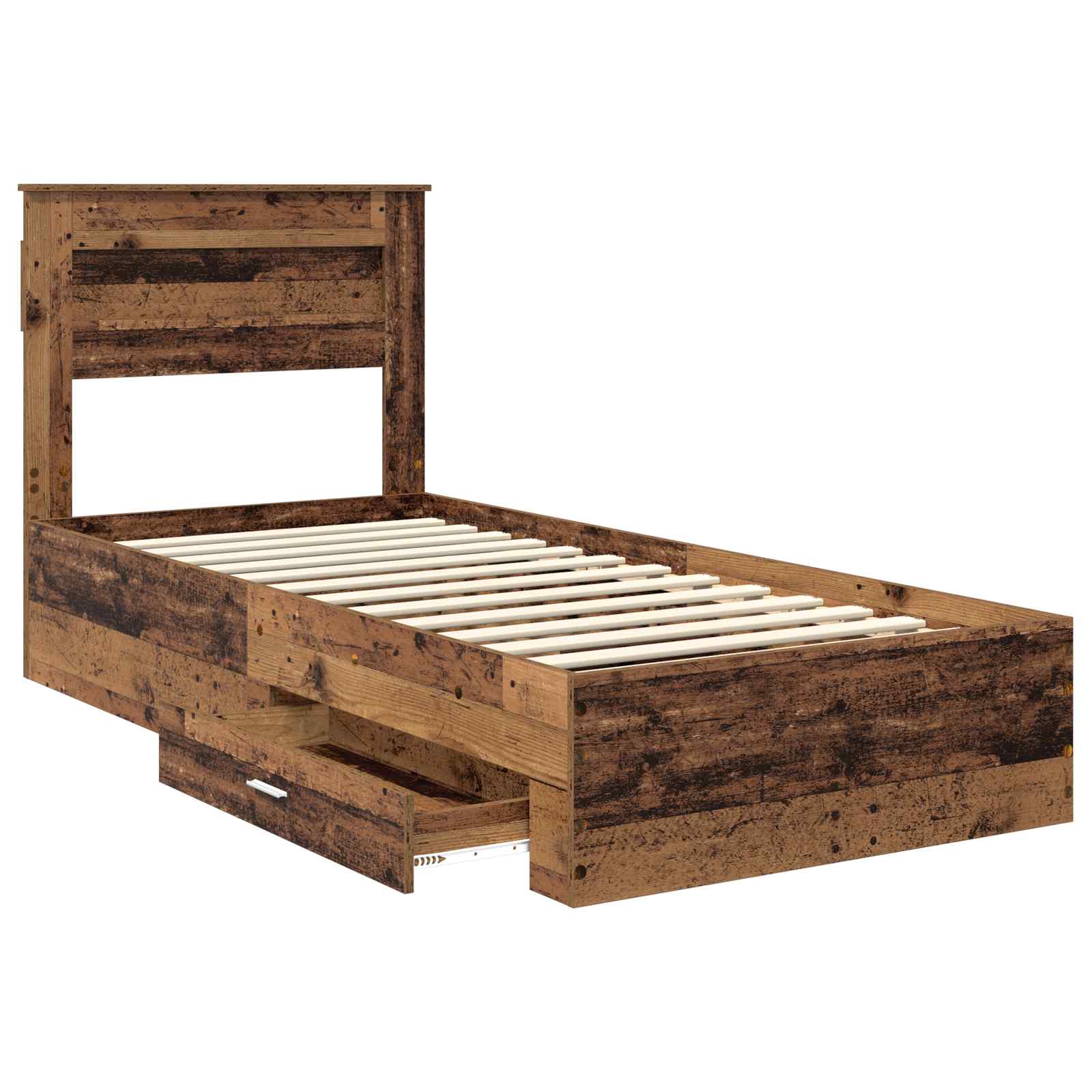 Bed Frame with Drawer with Headboard Manual Engineered Wood