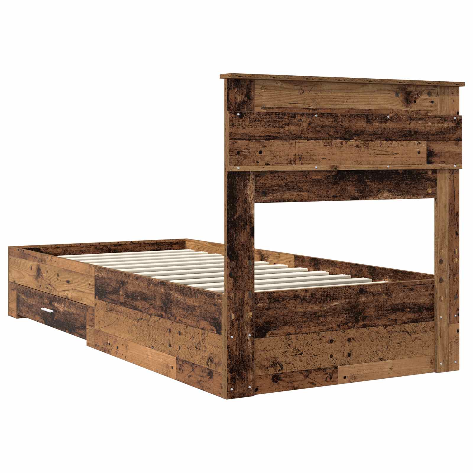 Bed Frame with Drawer with Headboard Manual Engineered Wood