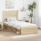 Bed Frame with Headboard Sonoma 100 x 200 cm Solid Pine Wood