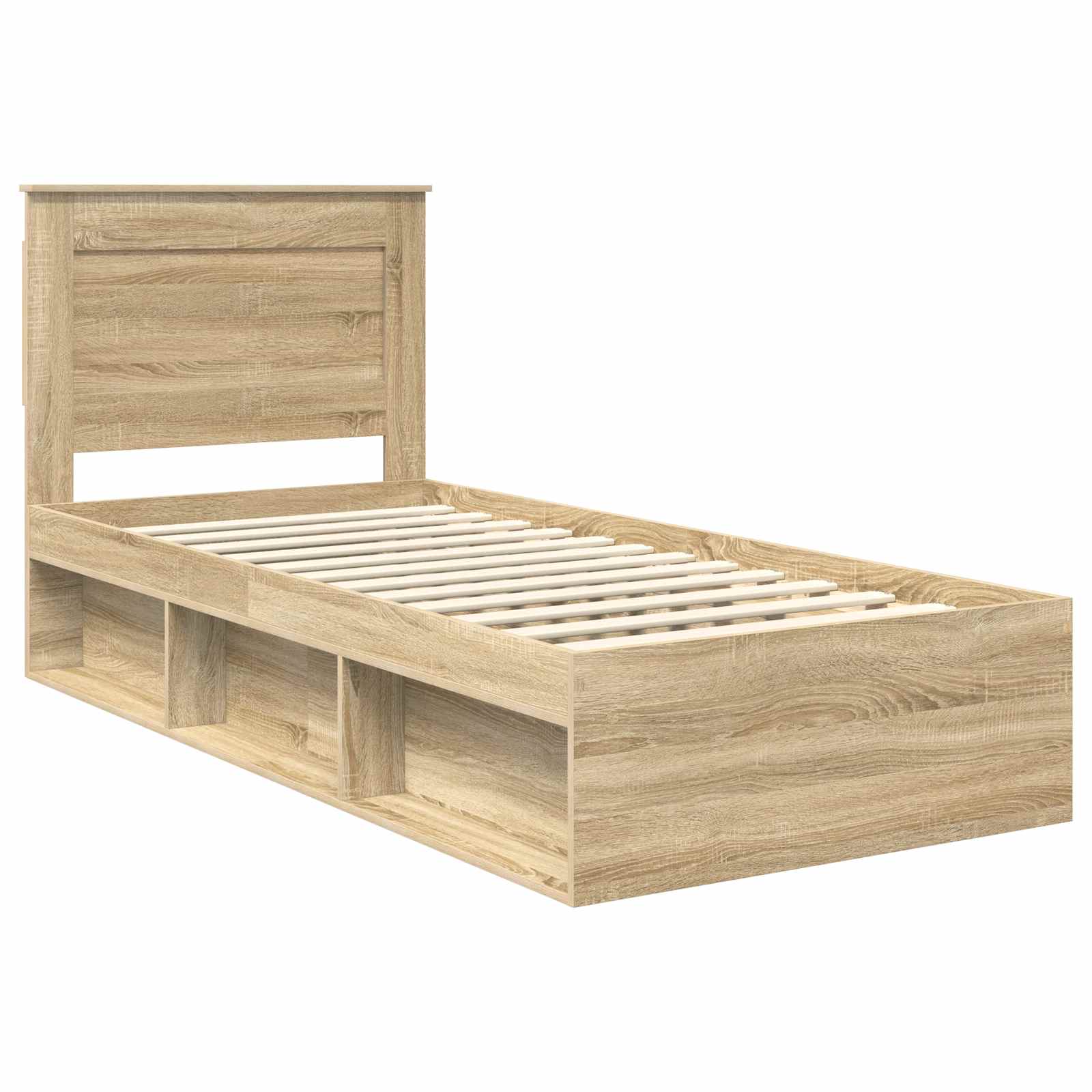 Bed Frame with Headboard Sonoma 100 x 200 cm Solid Pine Wood