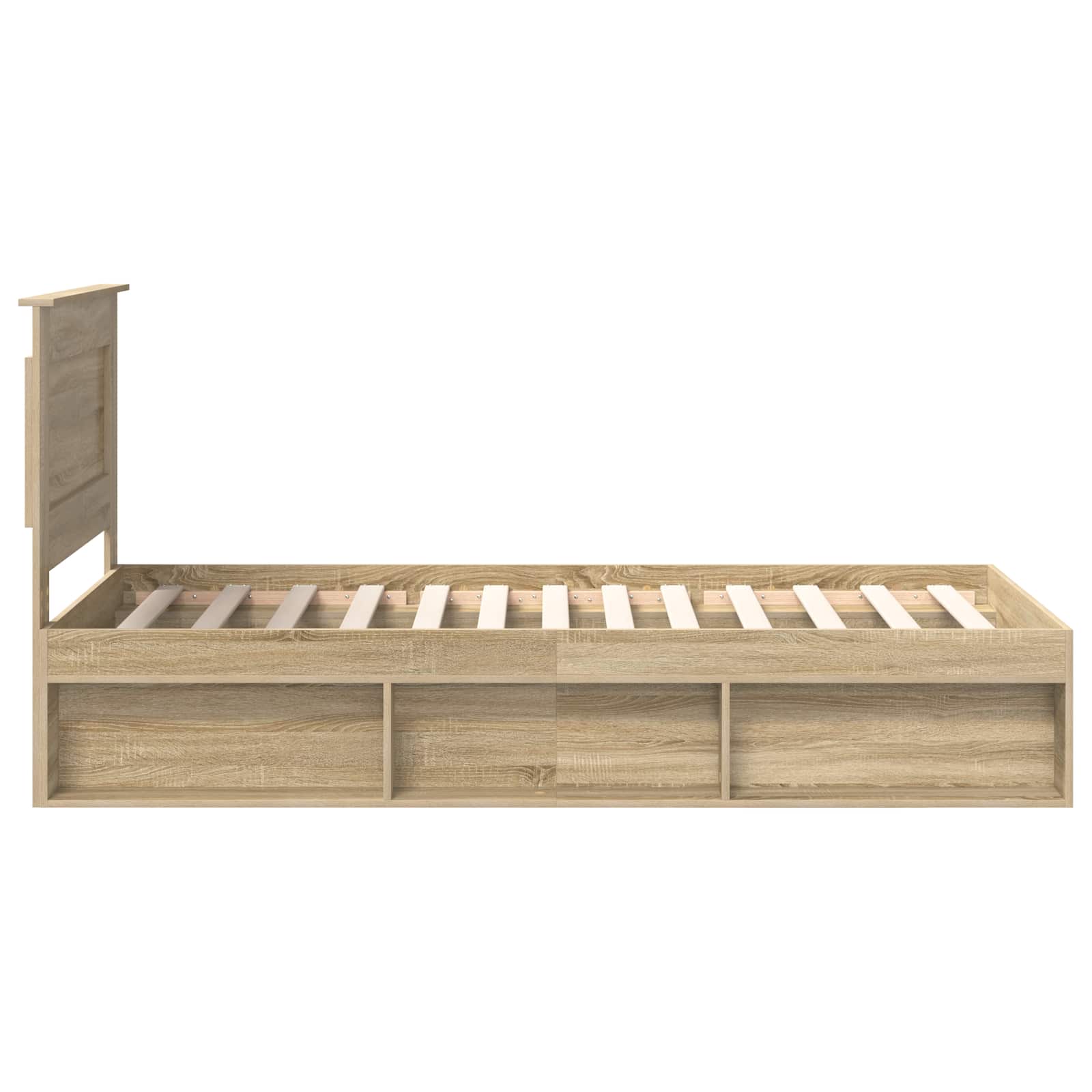 Bed Frame with Headboard Sonoma Oak 75 x 190 cm Solid Pine Wood