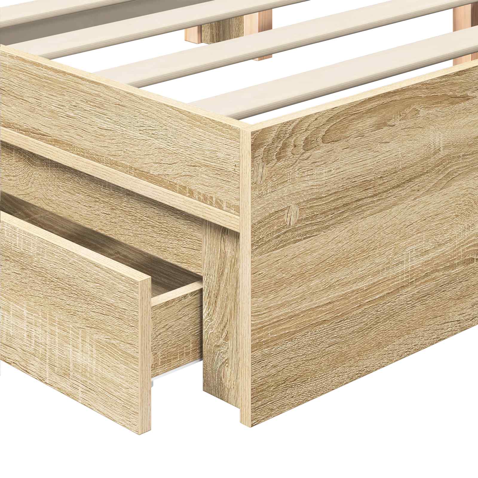 Storage Bed with Drawer Sonoma Oak 100 x 200 cm Engineered Wood